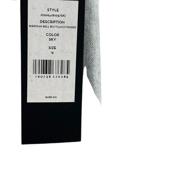 Veronica Beard Sheridan Exaggerated Flare Jeans High Rise Denim Sky Blue Size 15 - Picture 12 of 16